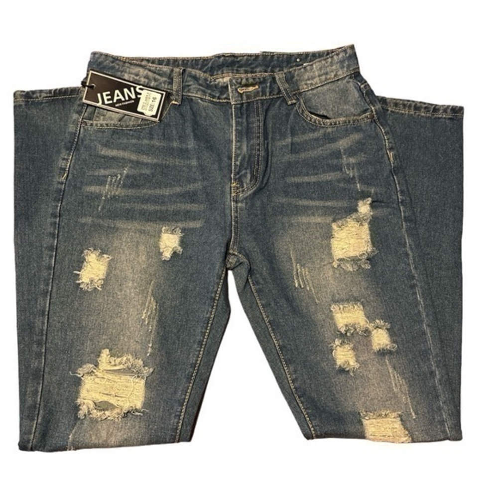 JEANS NEW FASHION women’s ripped stretch jeans - Size 16